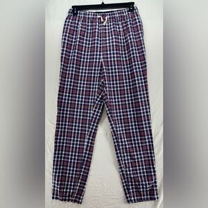 JOHNNIE-O Men’s M Genevea PJ Blue Red White Plaid Cotton Pajama Pants